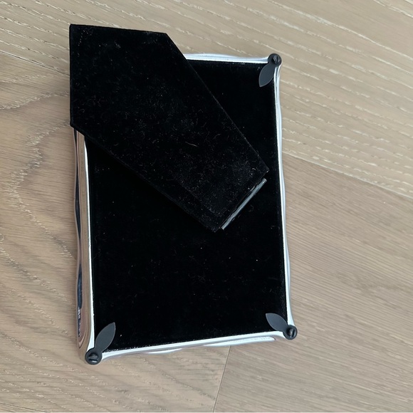 Bamboo Silver 5x7 picture frame photo stand card holder decor home VTG gift new - Picture 5 of 9